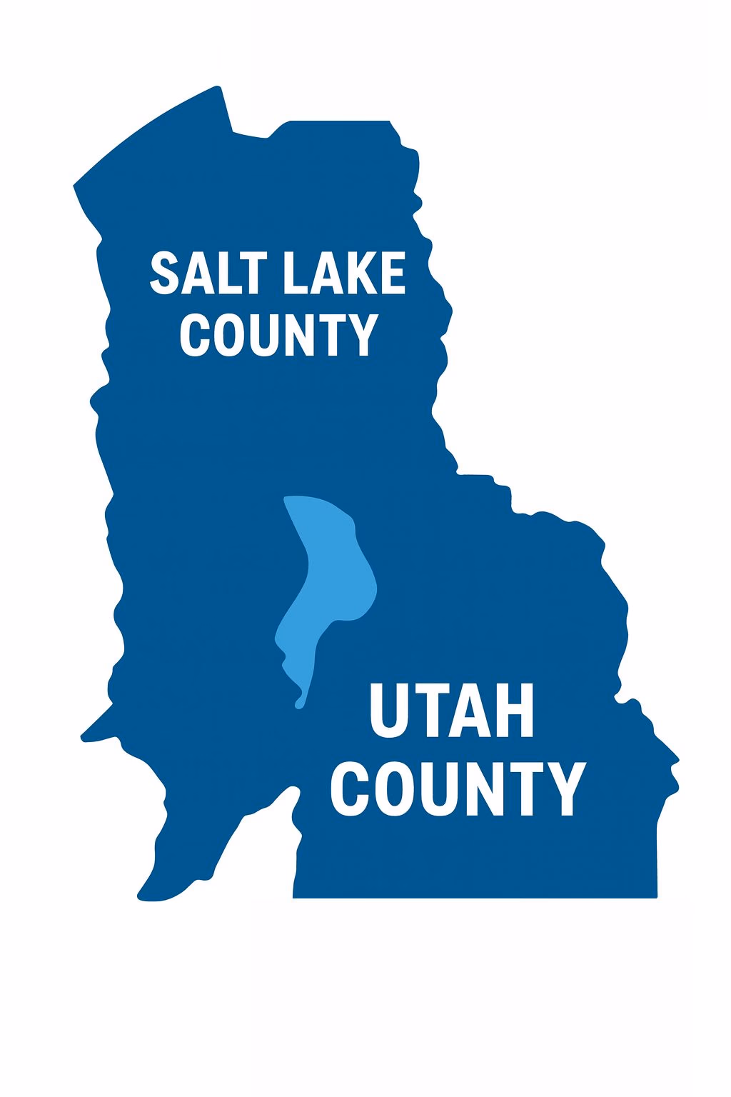Storm Sprinklers service area map covering Utah County and Salt Lake County