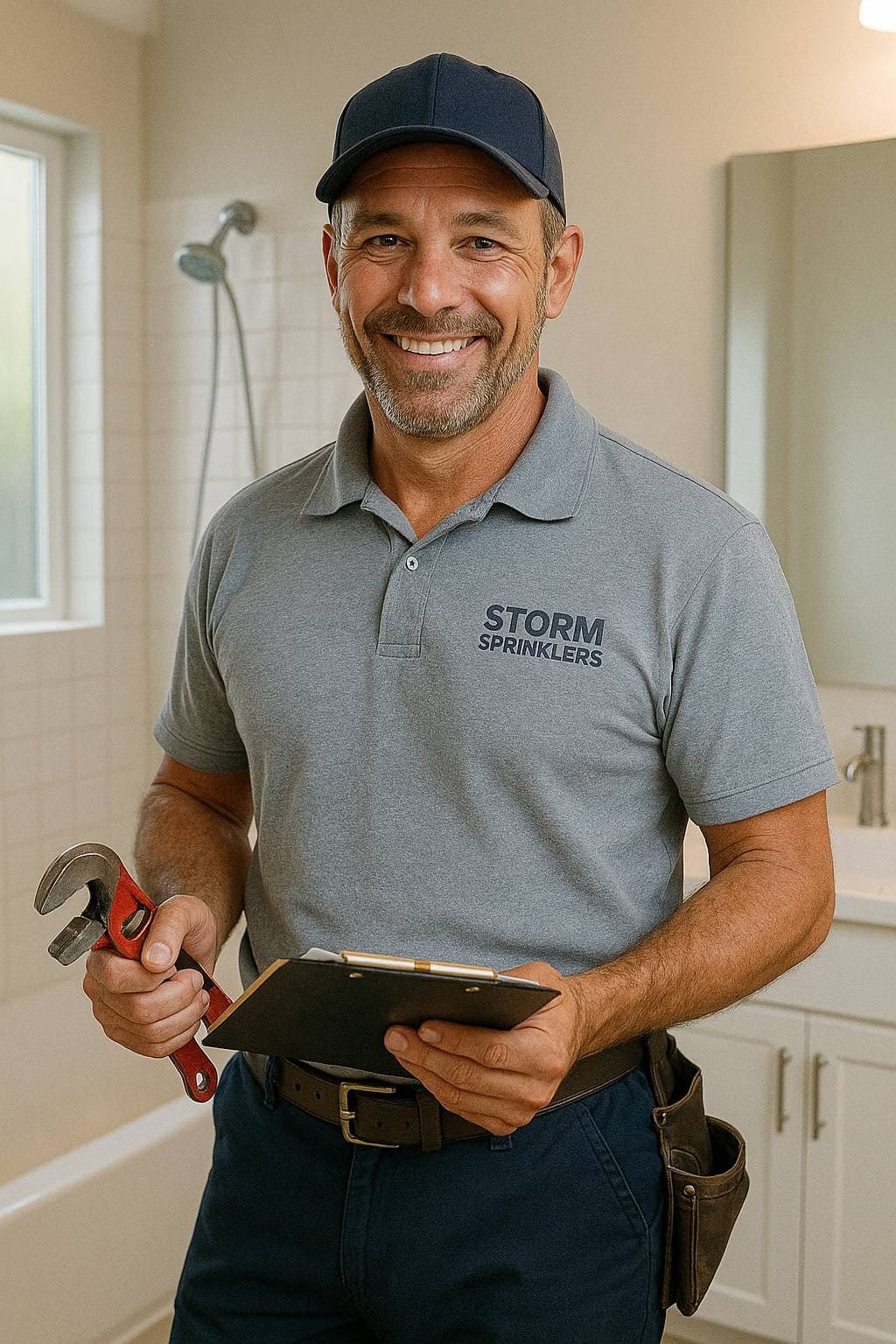 Subcontractor plumber installing a PRV and backflow device for an irrigation system in Utah