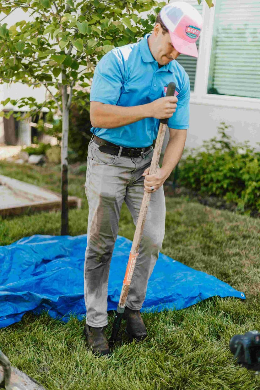 Storm Sprinklers technician preparing for stop-and-waste valve repair in Utah