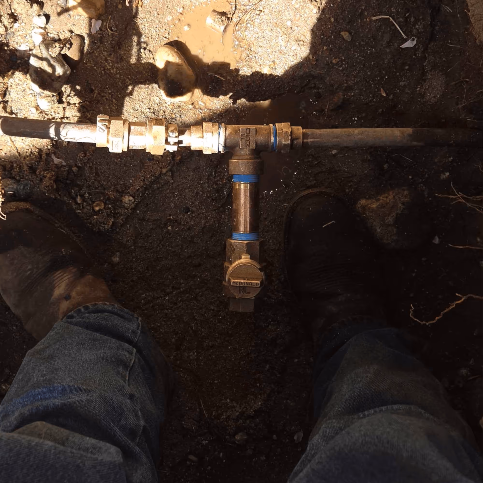 Buried stop and waste valve assembly after professional replacement in Salt Lake City, Utah