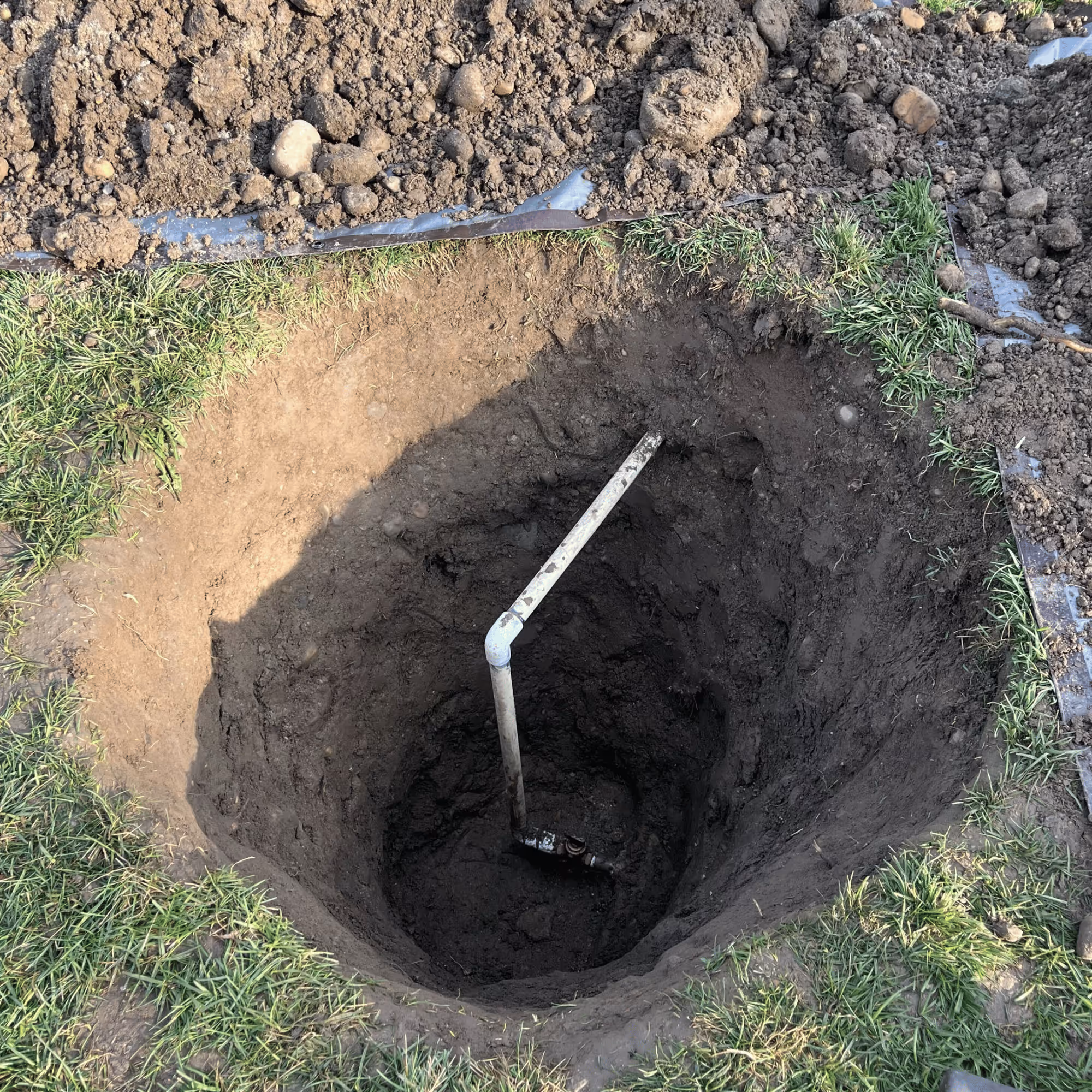 New deep stop and waste valve and riser after replacement on a Utah County home irrigation shutoff