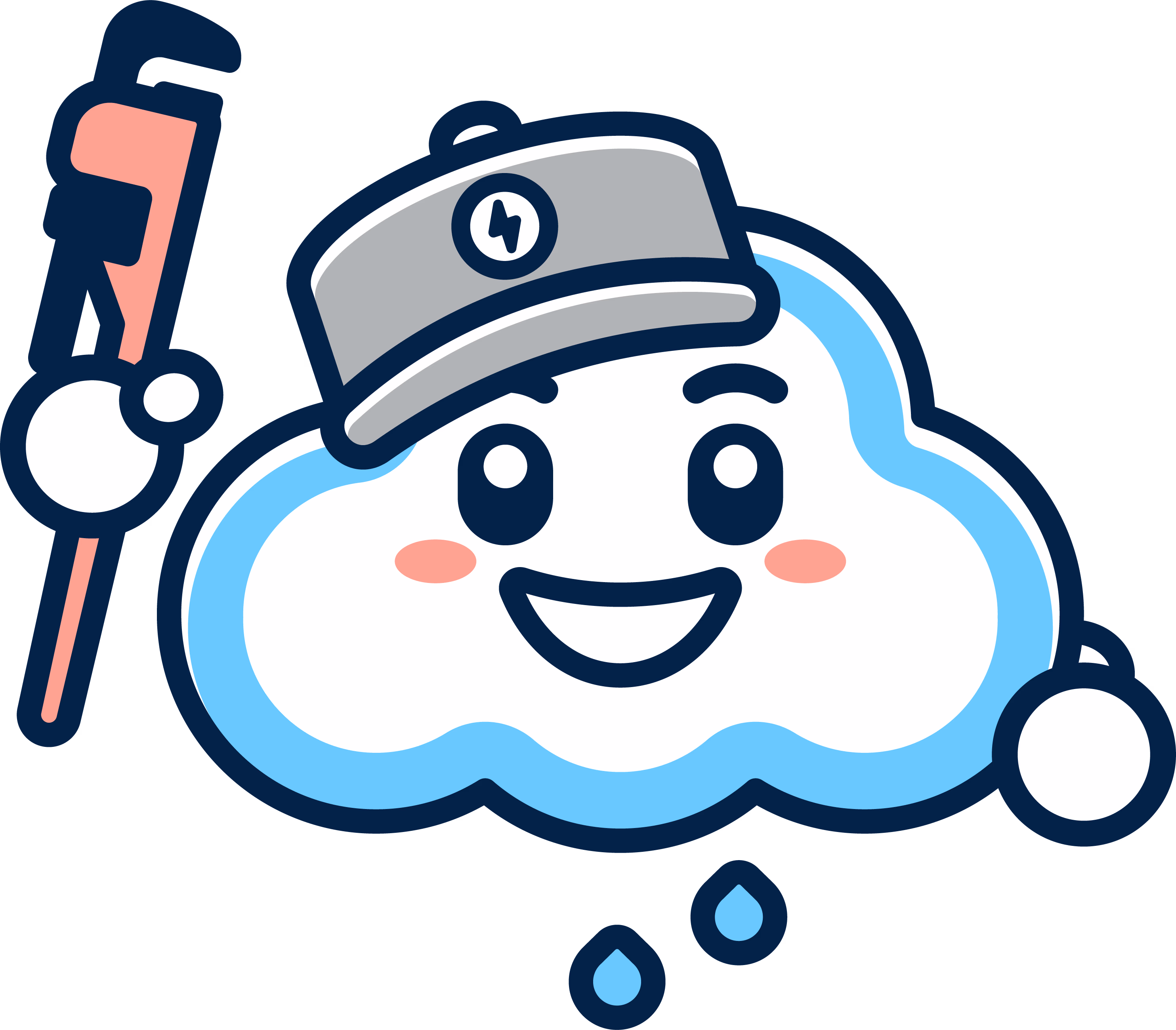 Storm Sprinklers cloud mascot for Utah sprinkler repair and installation services